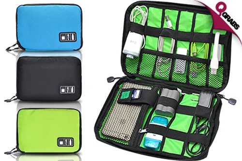 For QR45 Travel Smarter with a Gadget & Cable Organizer - Available in Blue, Black OR Green! (QR178 Value)